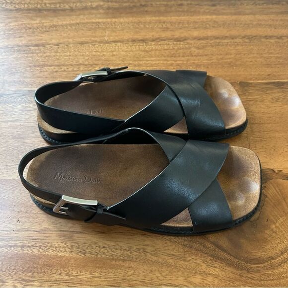 Massimo Dutti Black Leather Sandals. Size 37 - Picture 3 of 8